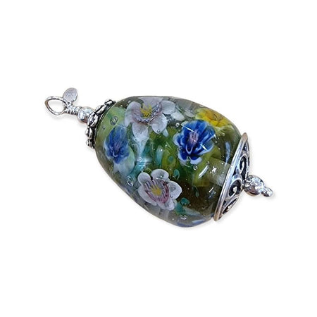 Anhänger Tropfen Grün Murrini Murano Glas – Bild 2