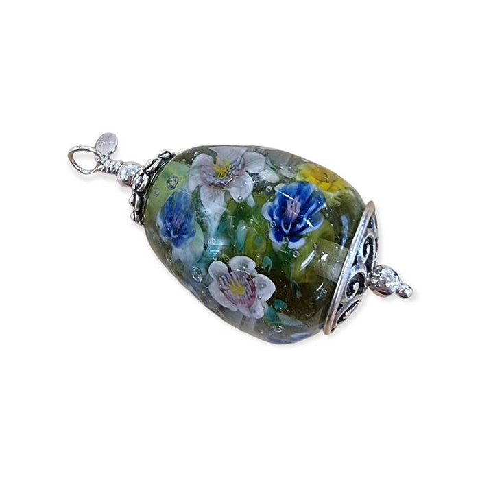 Anhänger Tropfen Grün Murrini Murano Glas – Bild 2