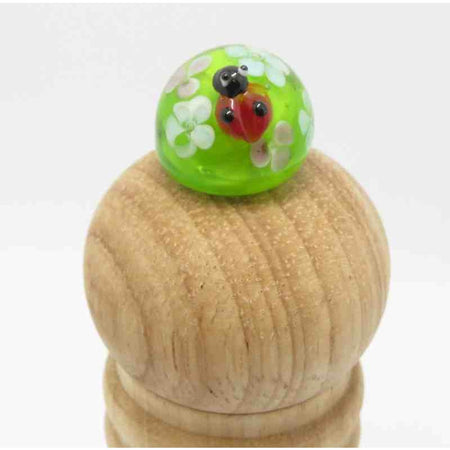 Glasaufsatz Blümchen mit Käfer Salz / Pfeffermühle 25cm