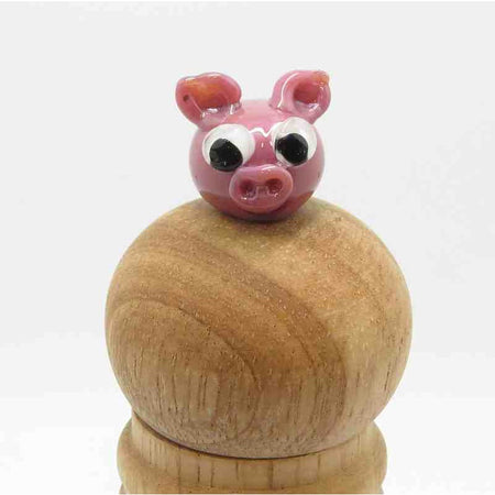 Glasaufsatz Schweinchen Handgemacht Salz / Pfeffermühle 25cm