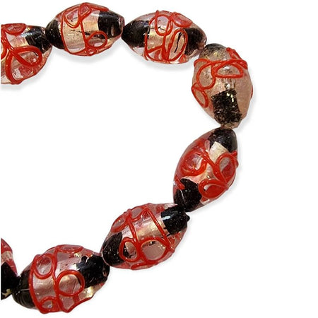 Riesen olive Sinfonie rot schwarz 25x17- 23x17mm 1 Stück