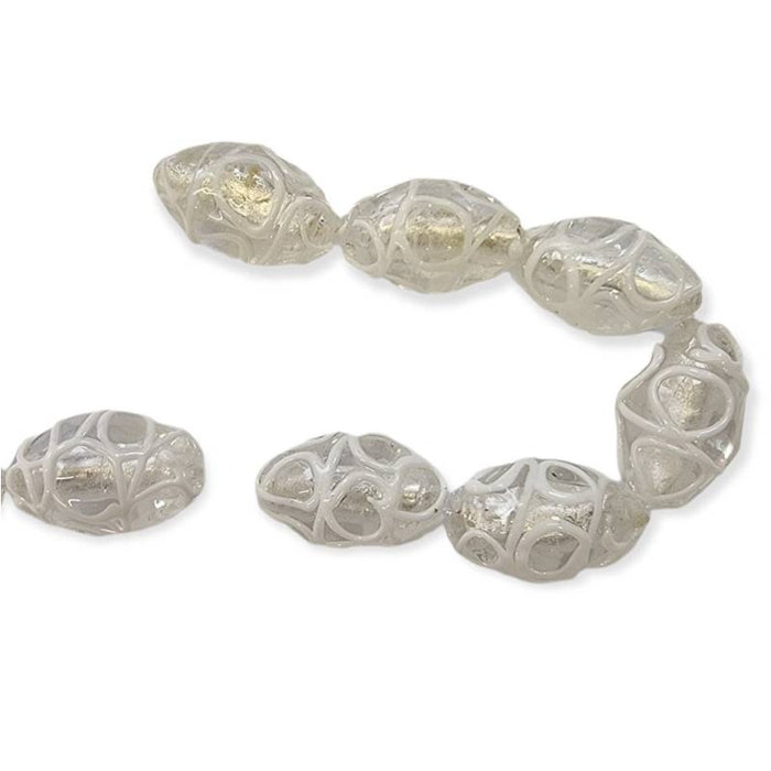Riesen Olive Sinfonie weiss 25x17- 23x17mm 1 Stück