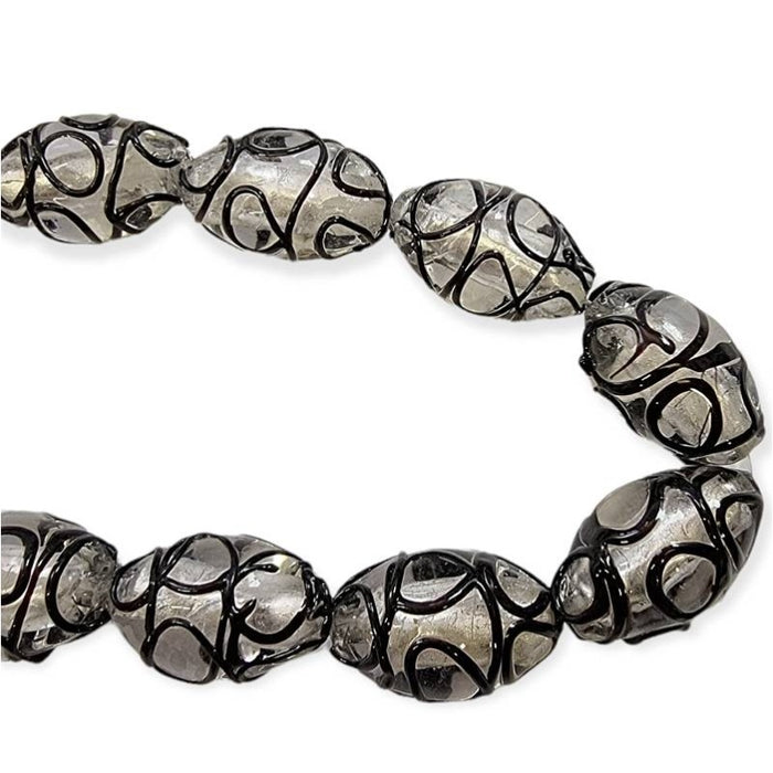 Riesen Olive Sinfonie klar / schwarz 25x17- 23x17mm 1 Stück