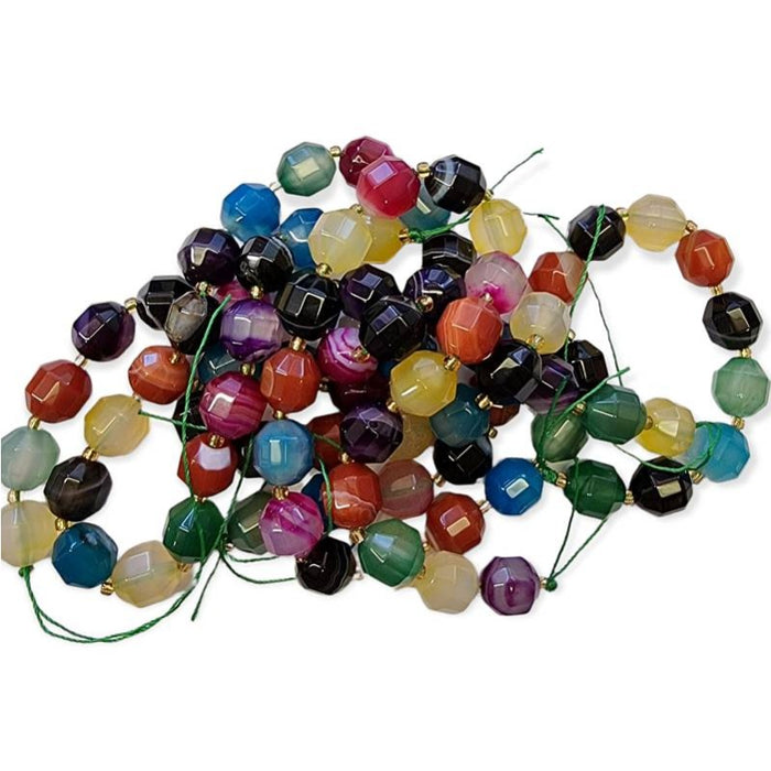 Bunter Prisma Schliff Achat 12x11mm  ca 38cm 1 Str