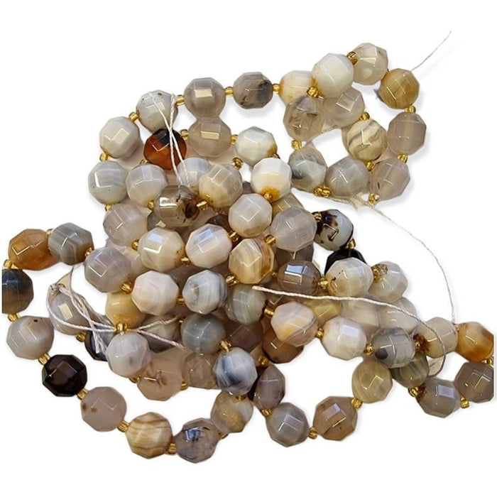 Cremefarbenen Prisma Schliff Achat 12x11mm ca 38cm 1 Strang