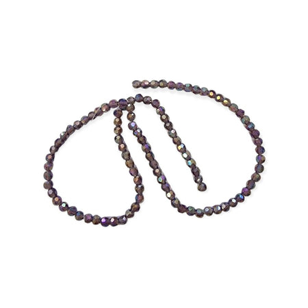 Glas rund Facettiert Amethyst AB 3mm 1 Strang