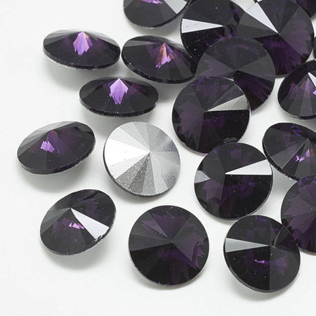Rivoli  dunkel Amethyst 14mm 1 Stück – Bild 2