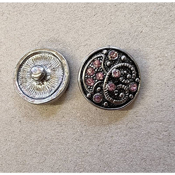 Knopf Antik Chic Metall swirl rosa Chunk  1 Stück