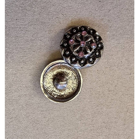 Knopf Antik Chic Metall Mandala rosa Chunk  1 Stück