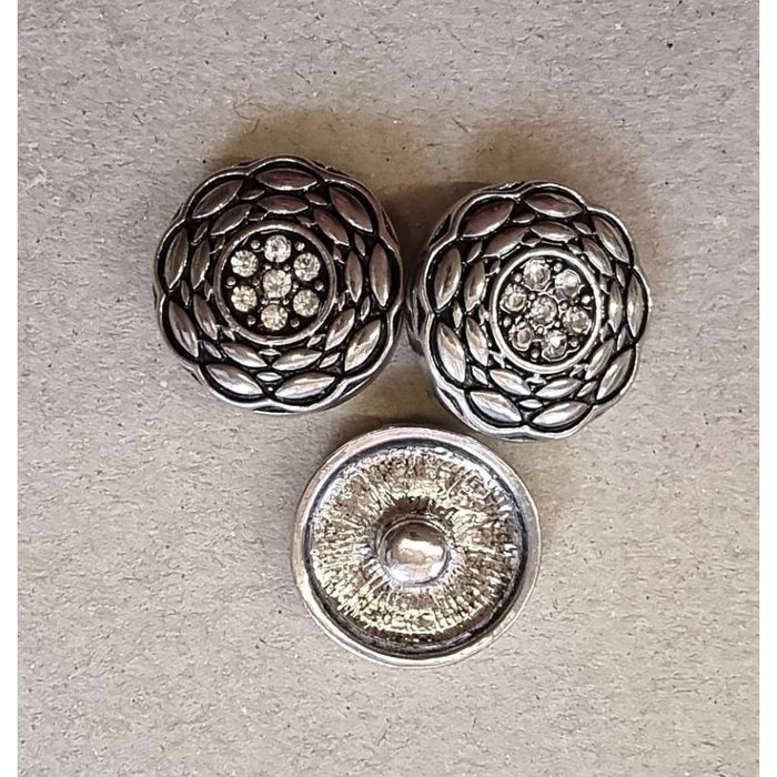 Knopf Antik Chic Metall Dahlie klar Chunk  1 Stück