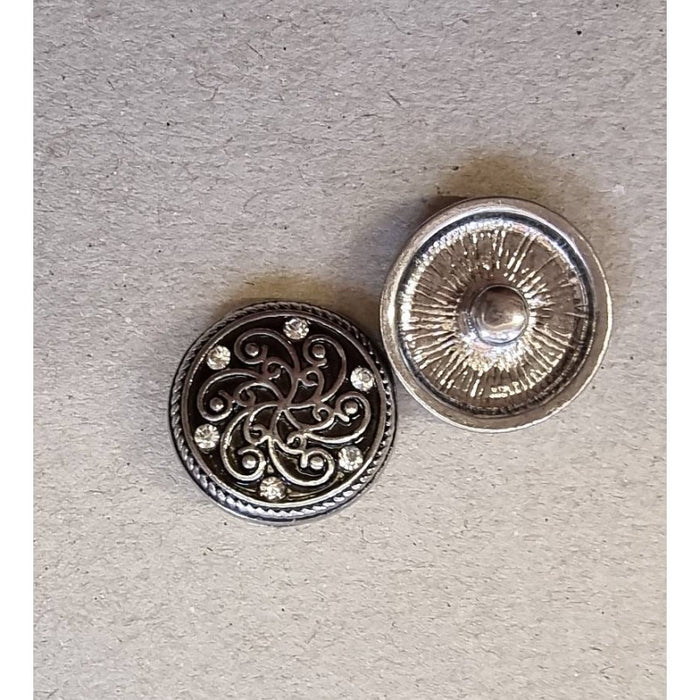 Knopf Antik Chic Metall Mandala klar Chunk  1 Stück