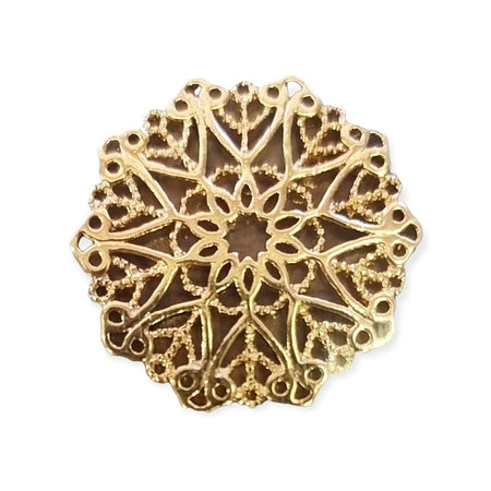 Ornament Mandala filigran goldf. 21.5mm 1 Stück