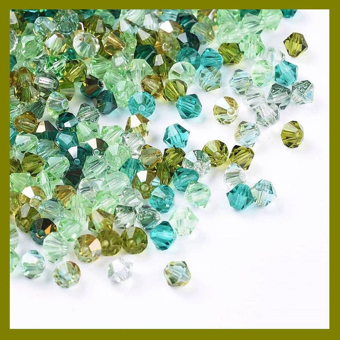 Tschechische  Bicone  Grün mix 4mm 48 Stück