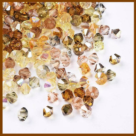 Tschechische  Bicone  topas mix 4mm 48 Stück