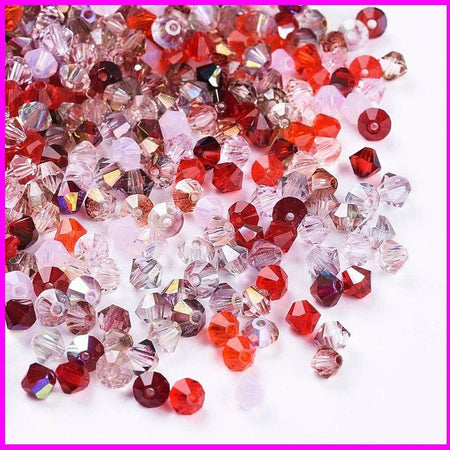 Tschechische  Bicone  rot mix 4mm 48 Stück