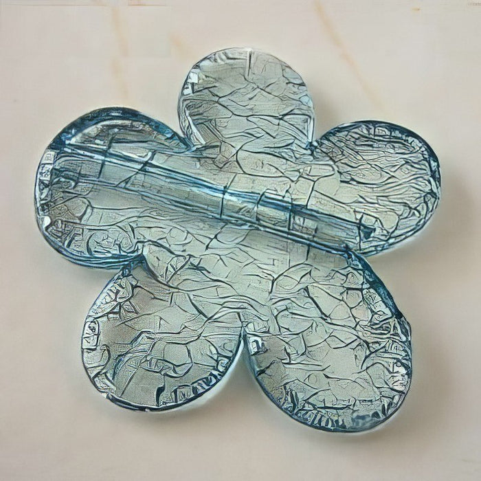 Acryl Blume gross grün/blau 47x43mm 1 Stück