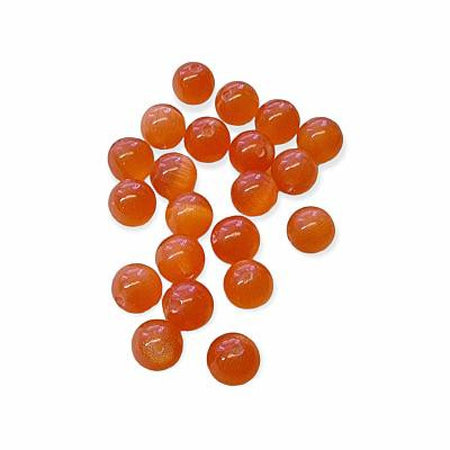 Cat's eye 8mm orange rot 20 Stück