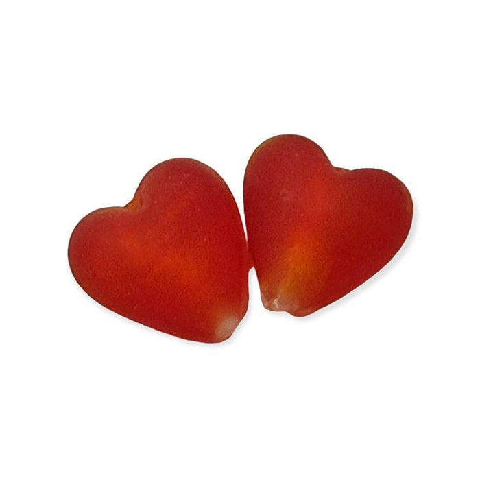 Glas Herz rot matt  15mm 1 Stück