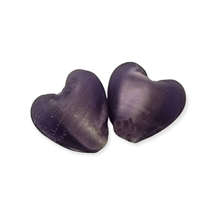 Glas Herz violett matt  15mm 1 Stück