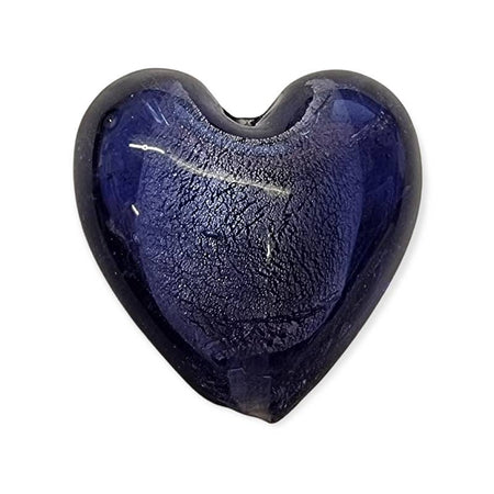 Glasperle Herz violett 30mm 1 Stück