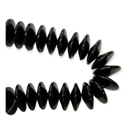 Glas Rondelle schwarz 14.5x5.5mm 1 Stück