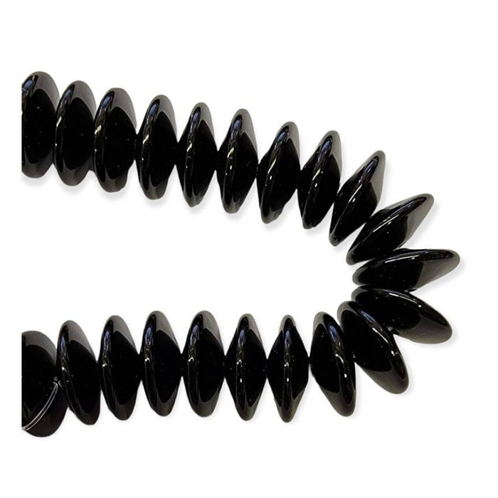 Glas Rondelle schwarz 14.5x5.5mm 1 Stück