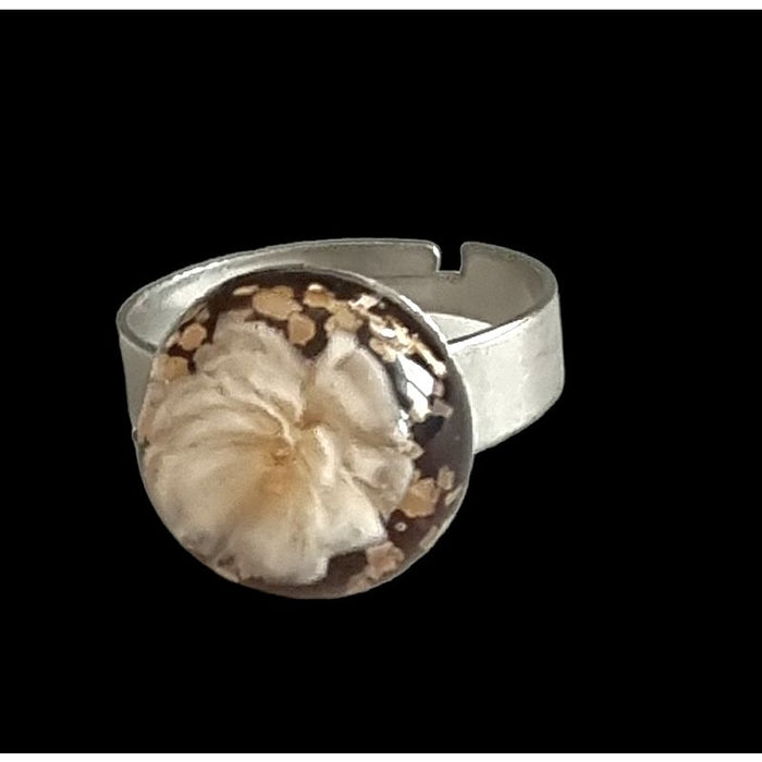 Ring verstellbar Glasperle 13.5mm topas Murrini Murano Glas