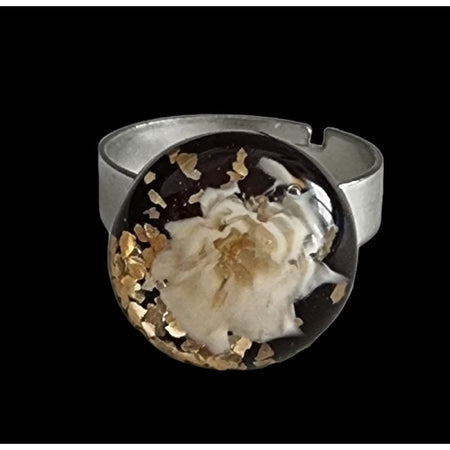 Ring verstellbar Glasperle 14.5mm topas Murrini Murano Glas