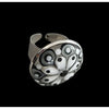Ring verstellbar Glasperle 26mm schwarz weiss matt Murano Glas – Bild 2