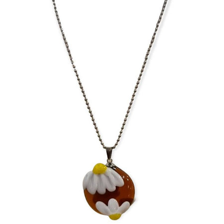 Kette mit Anhänger aus Glas Margarete Topas handgemacht