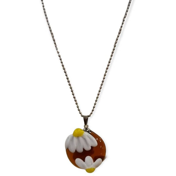 Kette mit Anhänger aus Glas Margarete Topas handgemacht
