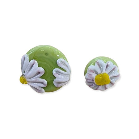 Ohrstecker Chirurgenstahl Gänseblümchen grün 2 Swissmade