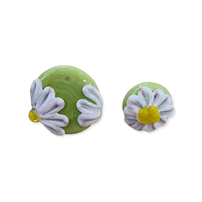 Ohrstecker Chirurgenstahl Gänseblümchen grün 2 Swissmade