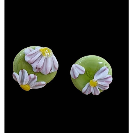 Ohrstecker Chirurgenstahl Gänseblümchen grün 3 Swissmade