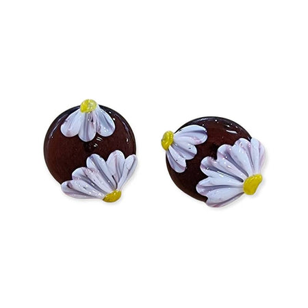 Ohrstecker Ch-Stahl Gänseblümchen 2 dunkel Amethyst Swissmade