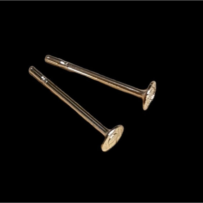 Ohrstecker Edelstahl vergoldet m. Platte 4mm 10 Stk.