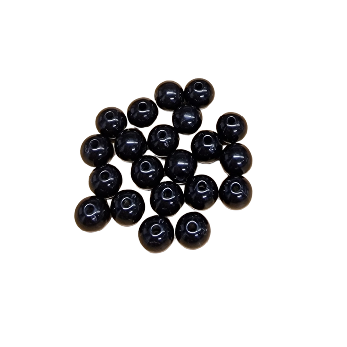 Acryl Perlen schwarz 8mm 50stk