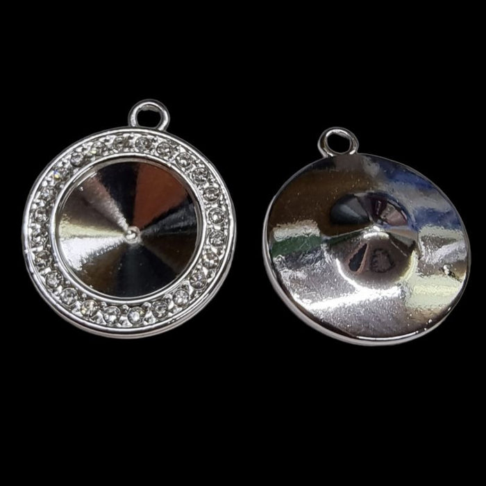 Fassung mit Strass für 14mm Rivoli 1 Stück
