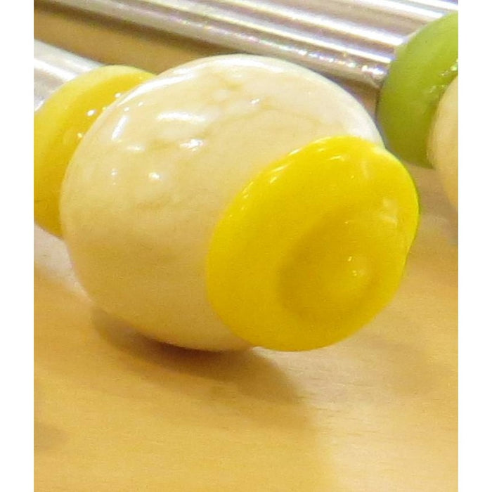 Fourchette à fondue à viande avec bouton en verre torsadé fait main, 1 pièce