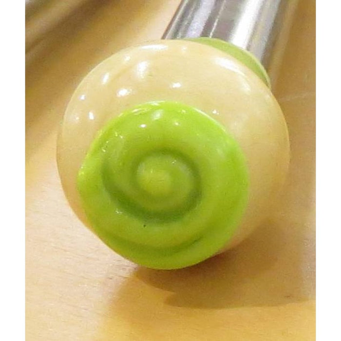 Fourchette à fondue à viande avec bouton en verre torsadé fait main, 1 pièce