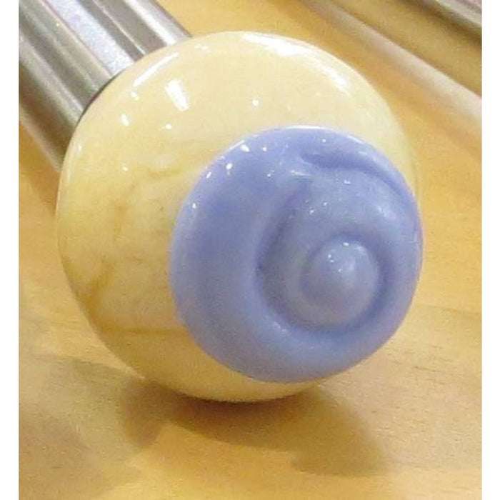 Fourchette à fondue à viande avec bouton en verre torsadé fait main, 1 pièce