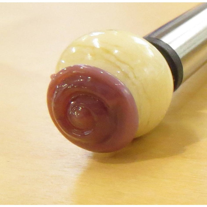 Fourchette à fondue à viande avec bouton en verre torsadé fait main, 1 pièce