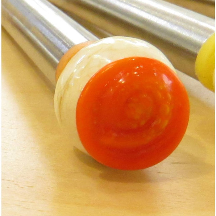 Fourchette à fondue à viande avec bouton en verre torsadé fait main, 1 pièce