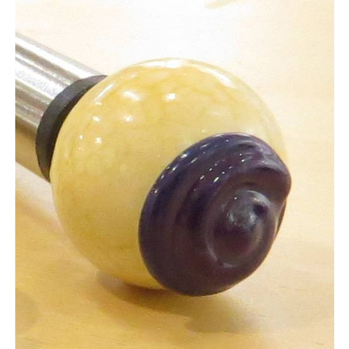 Fourchette à fondue à viande avec bouton en verre torsadé fait main, 1 pièce