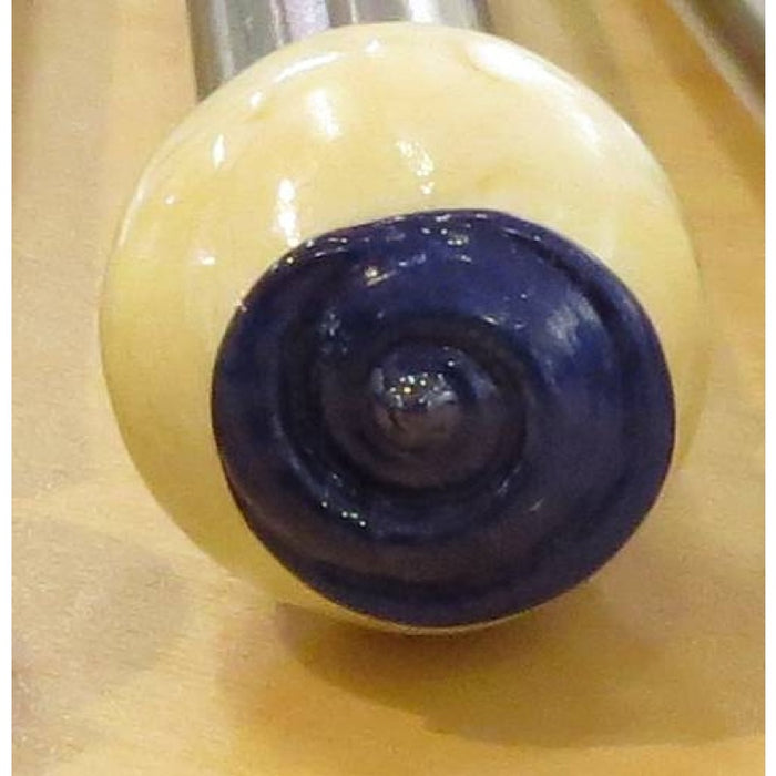 Fourchette à fondue à viande avec bouton en verre torsadé fait main, 1 pièce
