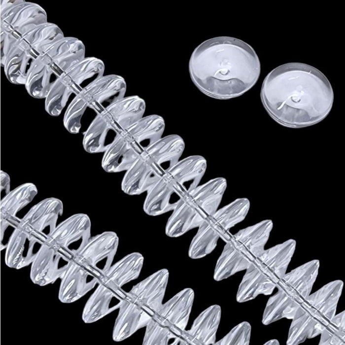 Glasperle Linse klar 14x5.5mm 1 Strang