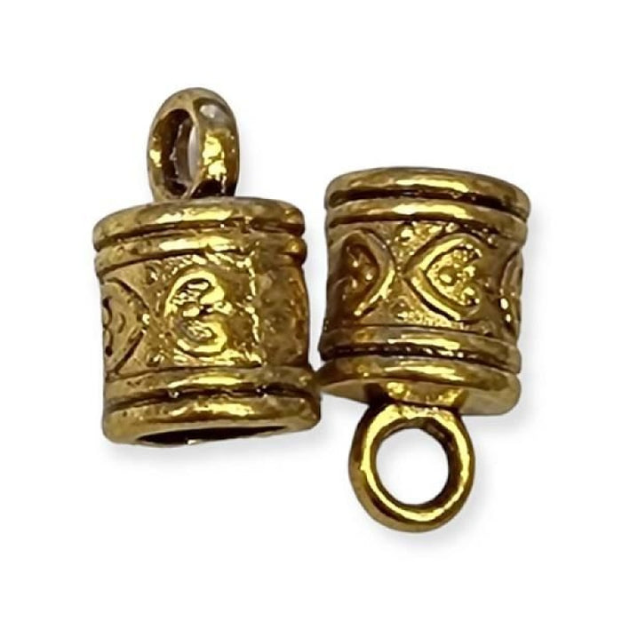 Kordkappe 9.6x16mm goldfarben Herz 10 Stück