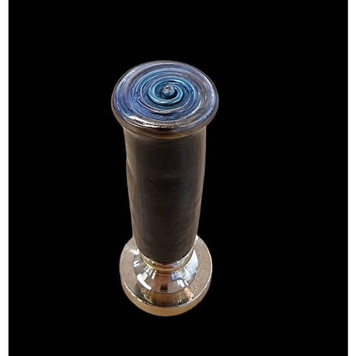 Glaspetschaft Unikat Schwarz Metallico Swirl ohne Sigel