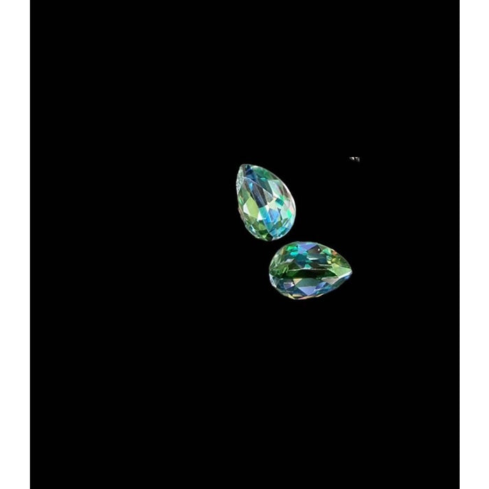 Rivoli Tropfen gelb grün 7x10mm 1 Stück