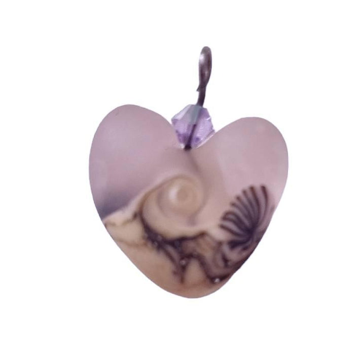 Glas Herzanhänger Rosa "Meer" handgemacht Mit Edelstahlkette